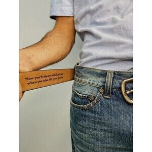 Mens Leather Novelty Belt Black Size 44/110 Gift New Valentine’s Day